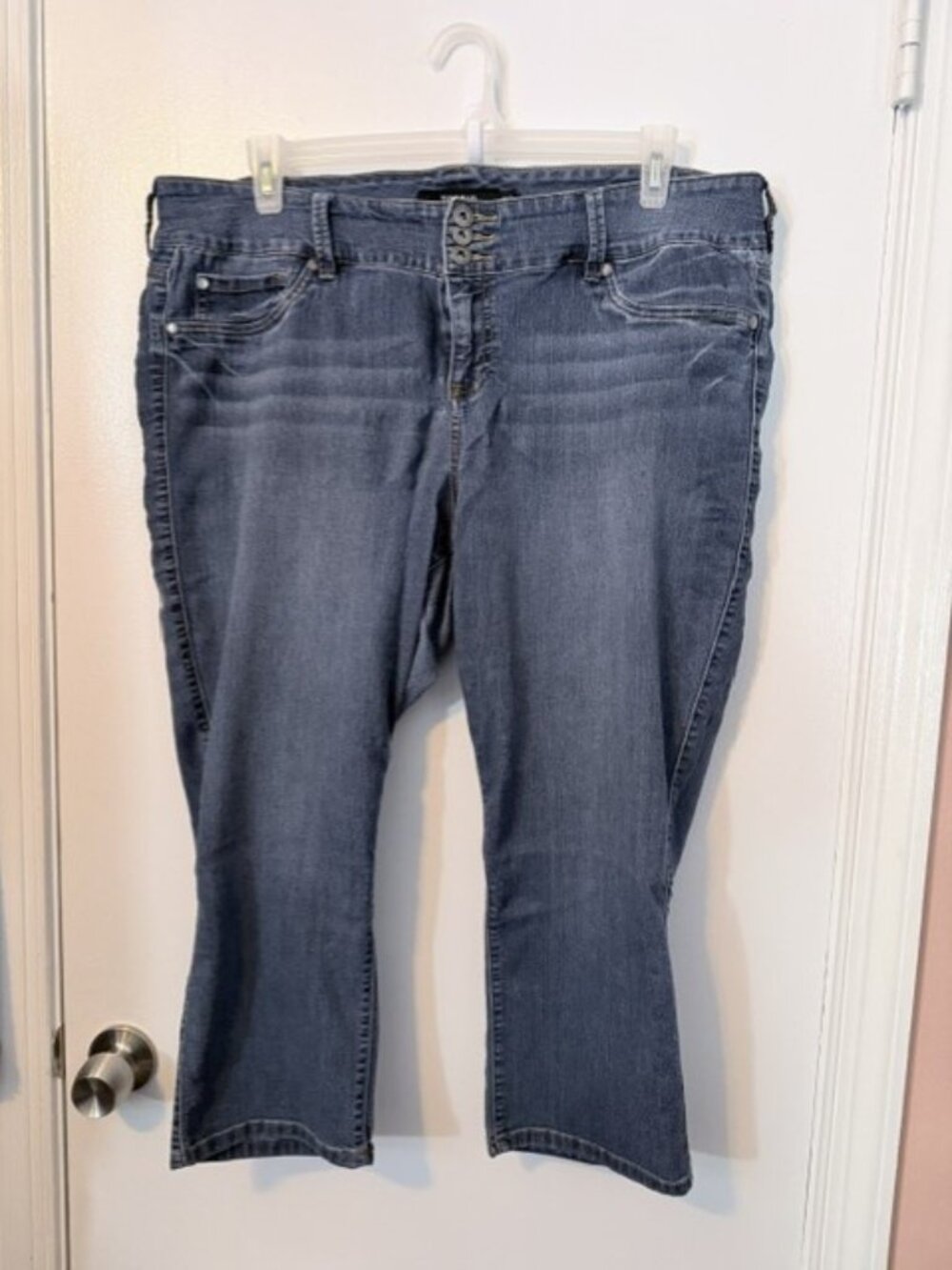 Torrid Denim Crop Jeggings Women's Plus Size 20 Medium Wash 3-Button Fly